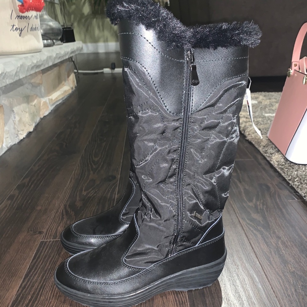 Pajar Black Long Winter Boots Fur